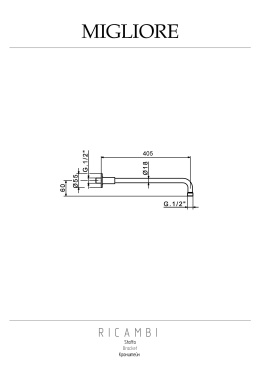 Migliore Ricambi 19904 Кронштейн для верхнего душа, L-400 mm, d-18 mm, 1/2"x1/2", бронза