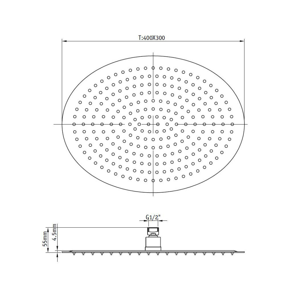 Верхний душ RGW Shower Panels 21148325-01 овальный