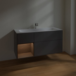 Villeroy Boch Finion F060GNGK Тумба под раковину 1196х498 мм (walnut veneer/anthracite matt)