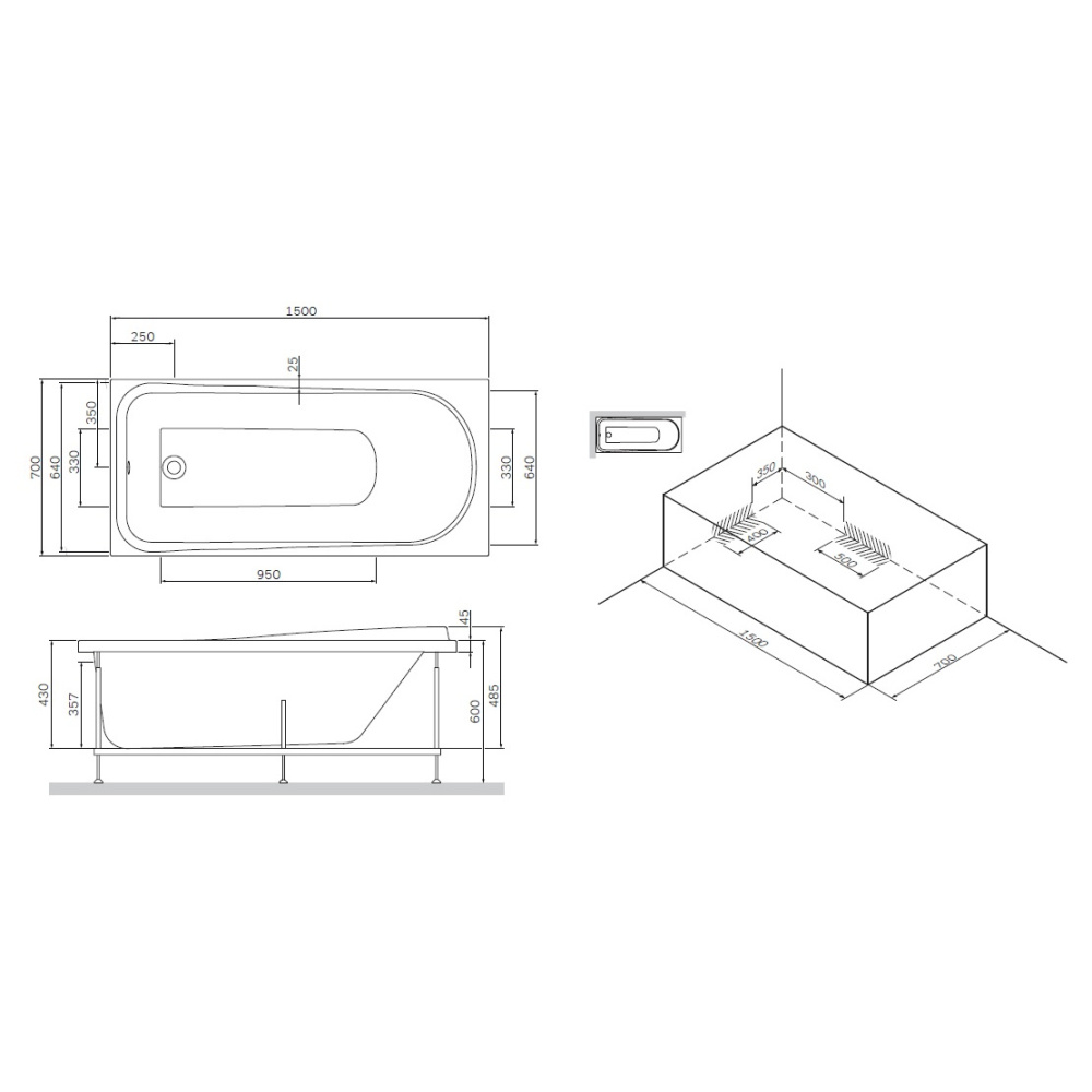 Фронтальная панель Am.Pm Like (W80A-150-070W-P) белый