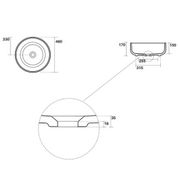 Фото Раковина Kerasan Ciotola C2 накладная 46 х 46 x 17 см