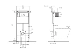 Фото Инсталляция для подвесного унитаза в комплекте с клавишей смыва BelBgano BB097SET.Q.CR