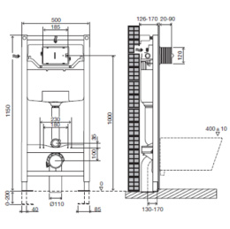Фото Инсталляция для унитаза Jacob Delafon E21928RU-CP в комплекте с панелью смыва, цвет хром