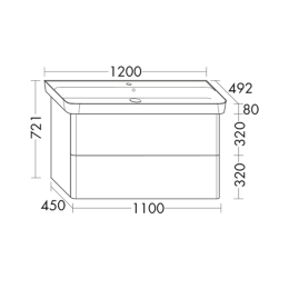 Тумба с раковиной Burgbad Iveo SFEN120F2835G0161C0001*1 120 дуб меринос