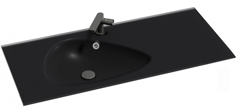 Раковина-столешница Jacob Delafon Nouvelle Vague EB3021-DE2, 100 см, стеклянная, черная, матовая