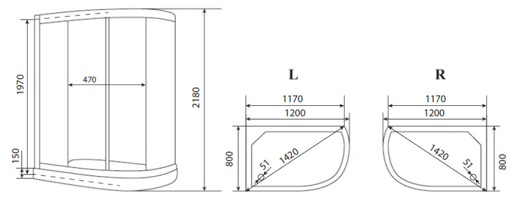 Душевая кабина 120x80x218 Timo (TE-0702 P R) Без гидромассажа, акрил, Поддон низкий