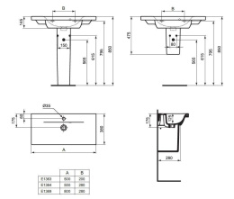 Фото Ideal Standard Connect Space E136301 Раковина на 50 см