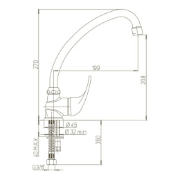 Фото Смеситель для кухни Paini Jolly 69CR592ZLMKM хром