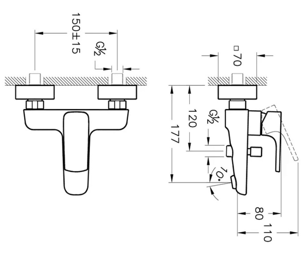 Смеситель для ванны Vitra Sento (A42516EXP) хром