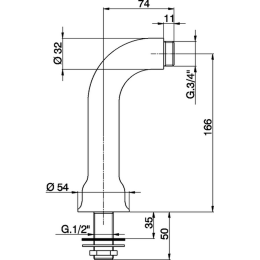 Адаптер вертикальный Cisal Complementi AR00380127, бронза