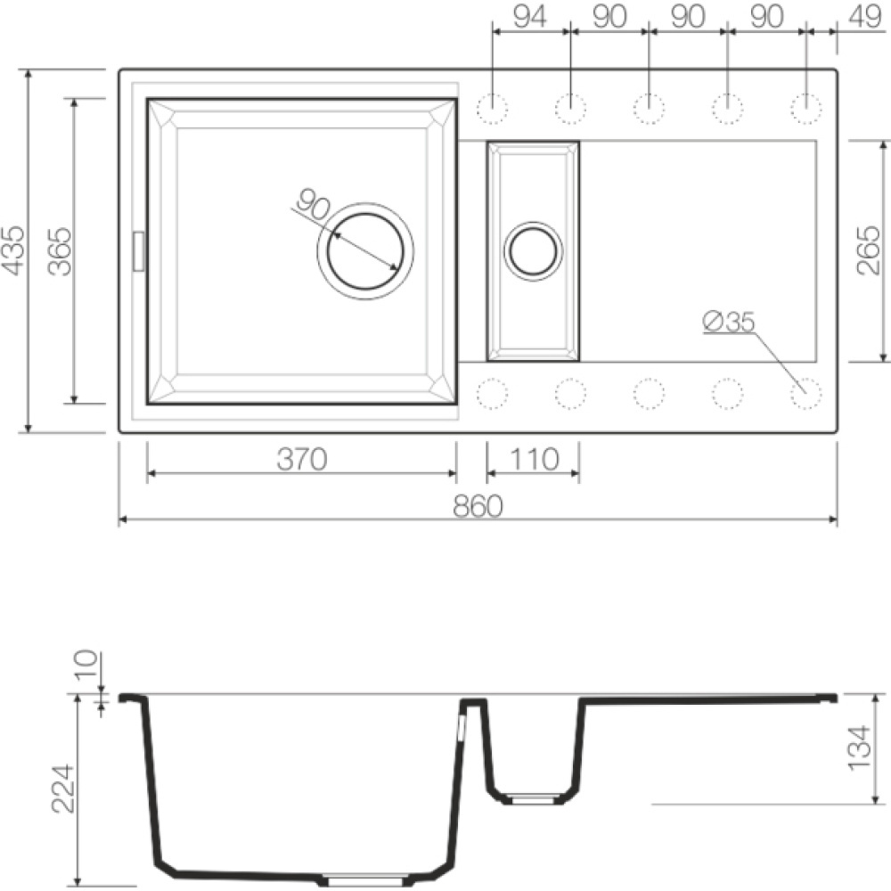 Кухонная мойка Omoikiri Sakaime 86-2-CH Tetogranit (4993238) шампань