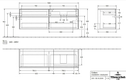 Villeroy Boch Collaro C023L0DH Тумба под раковину 1600х500 мм (Glossy White)