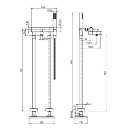 FIMA Carlo Frattini Spillo Up F3034/4CR Напольный смеситель для ванны