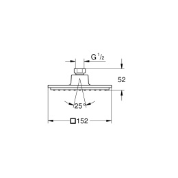 Grohe Euphoria Cube 27705000 Верхний душ, 152x152, 9,4 л