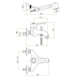 Смеситель Fiore Imperial 83CO5103 для ванны с душевым гарнитуром
