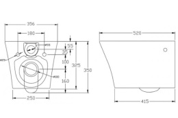 Инсталляция Am.Pm с безободковым унитазом BelBagno Flay-R BB506CH, сиденье микролифт клавиша хром