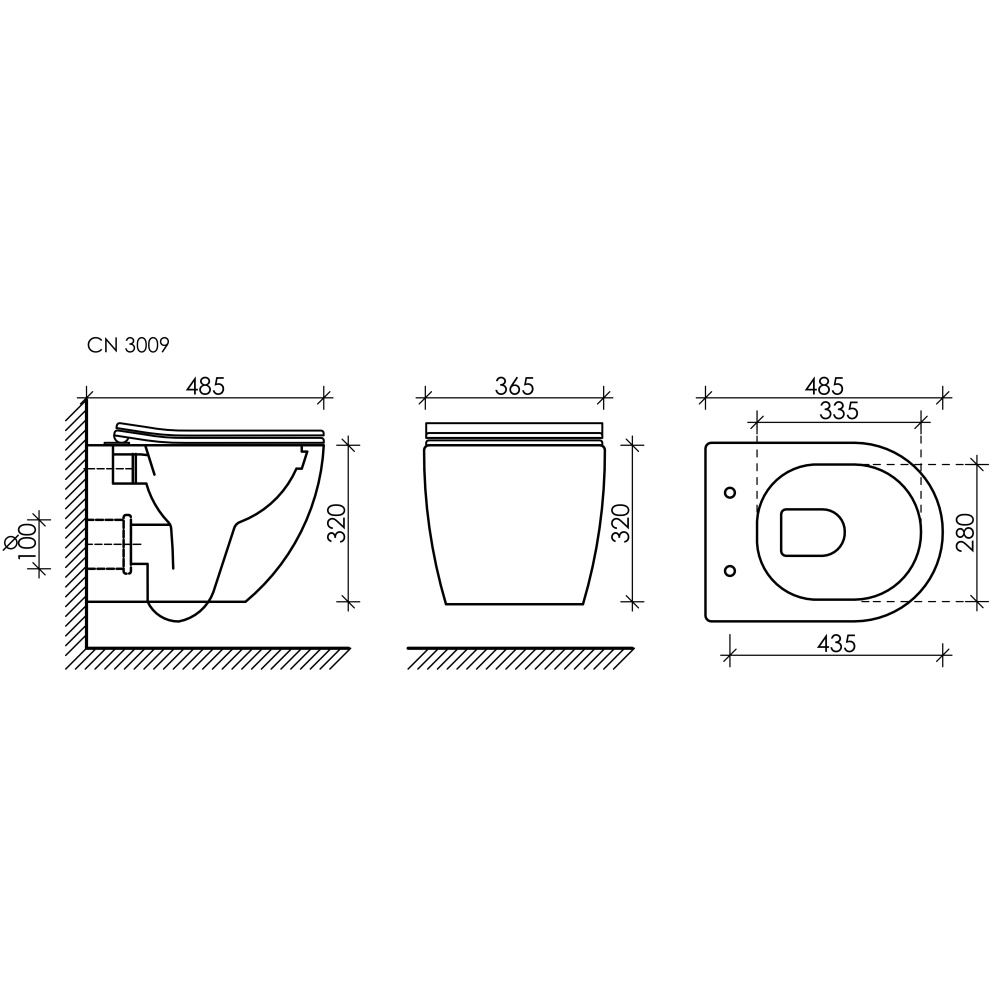 Подвесной унитаз Ceramica Nova CN3009_1002M_1000 Сет 4 в 1 Rimless с системой инсталляции