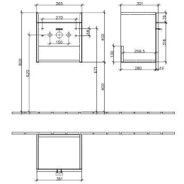 Тумба под раковину 9745N1BM VILLEROY&BOCH Central Line, 360 x 400 x 300 мм