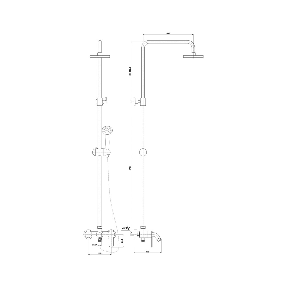 Душевая система Timo Polo (SX-1100 white) хром