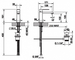 Смеситель для раковины Gessi Rettangolo (20001#031) хром