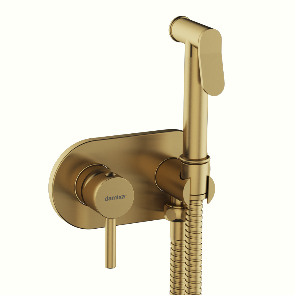 RedBlu by Damixa 214000000 Option, смеситель монтируемый в стену, с гиг.душем, бронза
