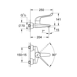 Grohe Euroeco Special 32795000 Смеситель для раковины, безопасный