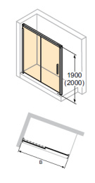Душевая дверь в нишу Huppe Design pure 8P0107 150 см