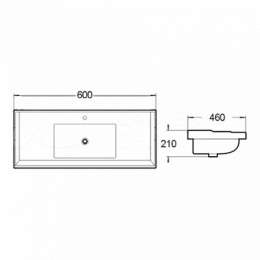 Фото Раковина встраиваемая сверху 60 см SantiLine (SL-2112 (60))белый