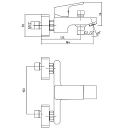 Фото E.C.A. Tiera 104802469EX смеситель для ванны