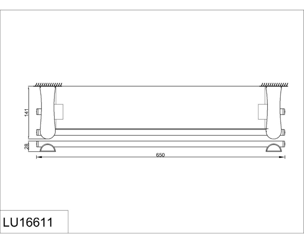 Фото Полка стеклянная с бортиком RUSH Luson LU16611