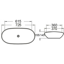 Раковина накладная 61,5 см SantiLine (SL-1025MB)