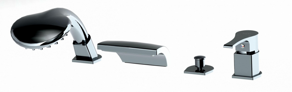 Смеситель GPD Atros MAK66, для ванны и душа, на борт ванны, хром