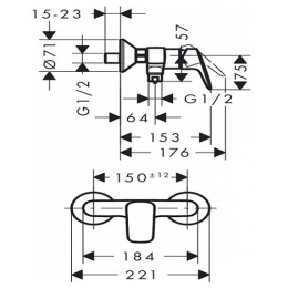 Фото Гигиенический душ Hansgrohe Logis 7160032129