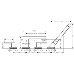 Axor MyEdition 47432330 Смеситель на край ванны на 4 отв, издив 200мм (без панели), цвет: полированн
