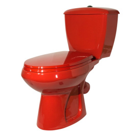 Фото Оскольская керамика 7458 43360130202 Унитаз-компакт Старый Оскол "ЭЛИССА" цвет красный, арматура, си