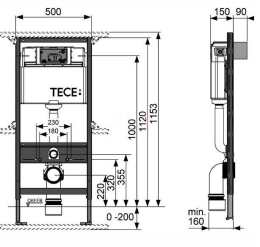 Инсталляция Tece с унитазом Vitra S20 5507B003-0101, сиденье микролифт Vitra S20 (K400626/5507B003-0