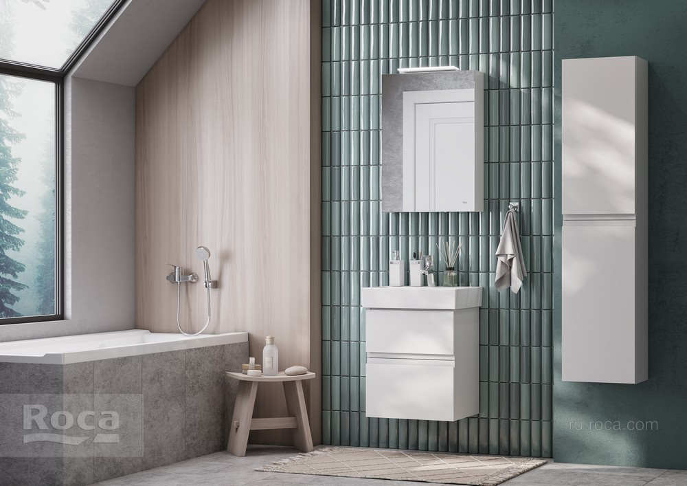 Фото Зеркальный шкаф Roca Oleta (A857644806) белый глянцевый