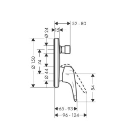 Смеситель для ванны Hansgrohe Metris E (31475000) хром