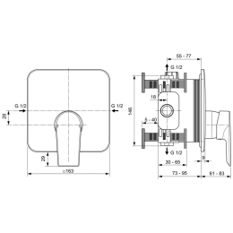 Встраиваемый смеситель для душа Ideal Standard EDGE A7123AA