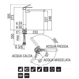 NOBILI Nilo CU92913CR Смеситель для кухни (хром)