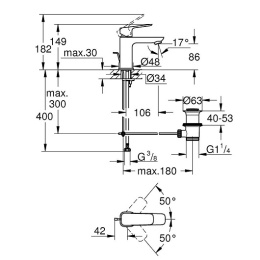 Фото Смеситель для раковины Grohe Cubeo (1016942430) черный матовый
