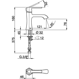 Смеситель для раковины Cisal Cherie CH0005446T, хром