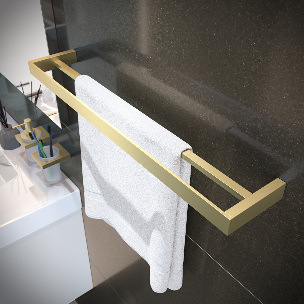Фото Полотенцедержатель двойной Timo Petruma 15256/17 золото матовое