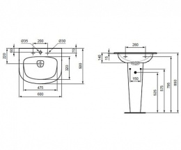 Раковина 60 см Ideal Standard Dea T044601