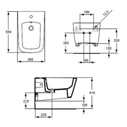 Биде Ideal Standard Simply U J469401 подвесное