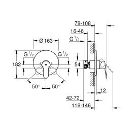 GROHE BauEdge 29078000 Смеситель для душа