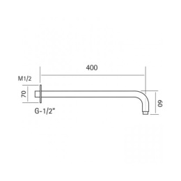 Кронштейн для верхнего душа Cisal Xion DS013531D1 Нержавеющая сталь