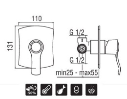 Фото NOBILI Sofi SI98108BR Смеситель для душа (бронза)