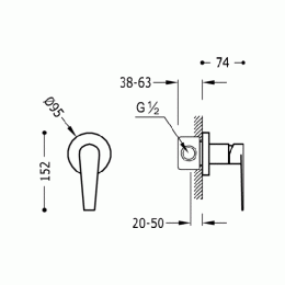 Фото Tres Class 20517701 Смеситель для душа