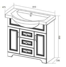 Фото 1Marka У94490 Тумба Прованс New 80Н 2в.я. 2д. Белый глянец